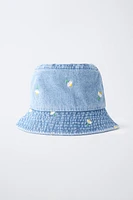FLORAL DENIM BUCKET HAT