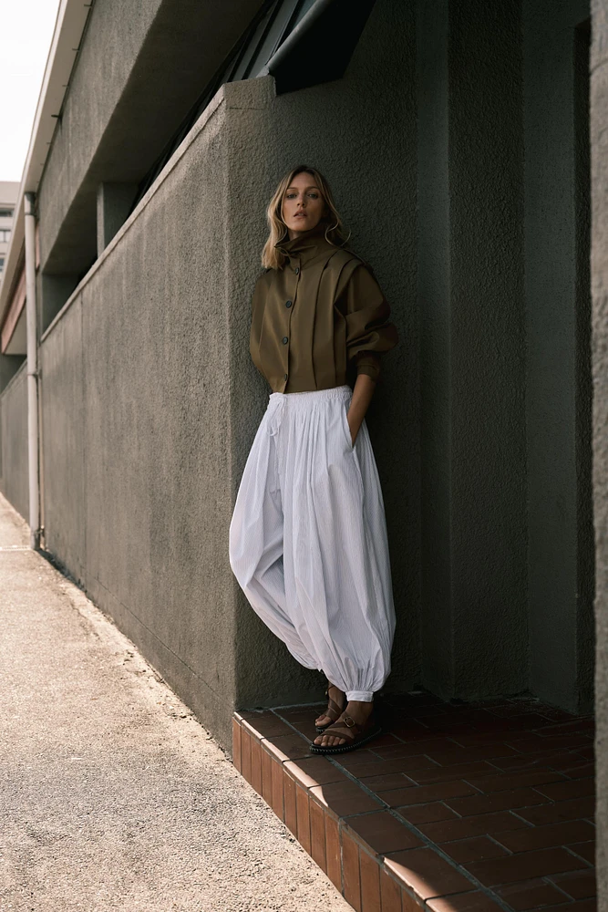 ZW COLLECTION STRIPED BALLOON PANTS