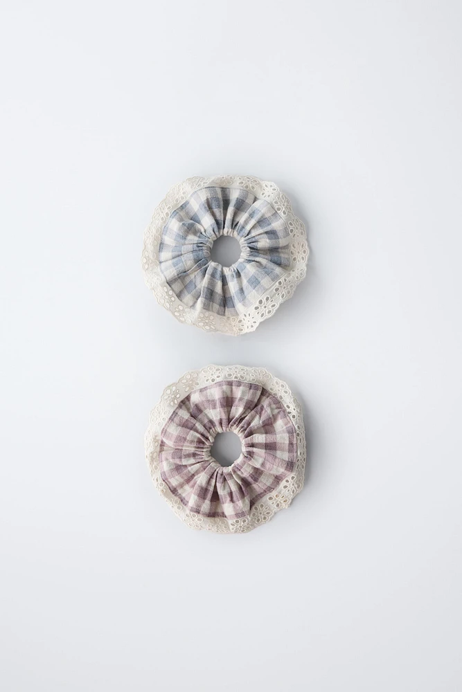 TWO-PACK OF GINGHAM HAIR TIES