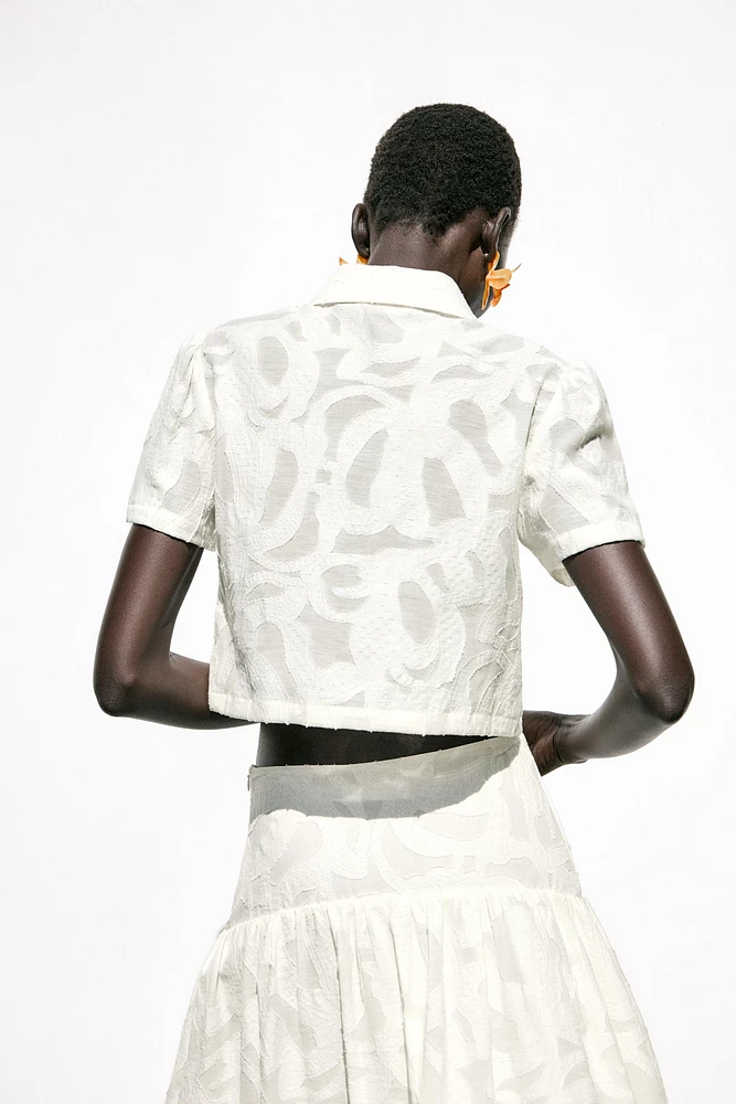 CHEMISE COURTE TEXTURÉE