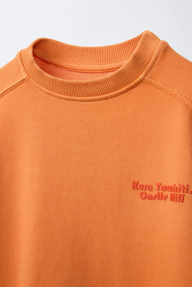 TEXT SWEATSHIRT AND LABEL BERMUDA SET