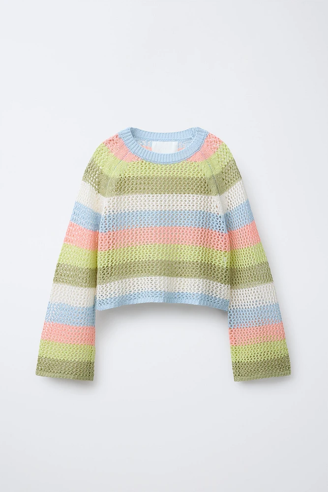 PULL EN MAILLE À RAYURES
