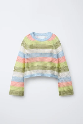 PULL EN MAILLE À RAYURES
