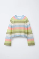 PULL EN MAILLE À RAYURES