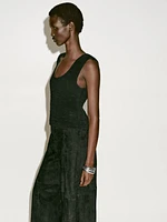 Pantalon large en cuir et daim - Limited Edition