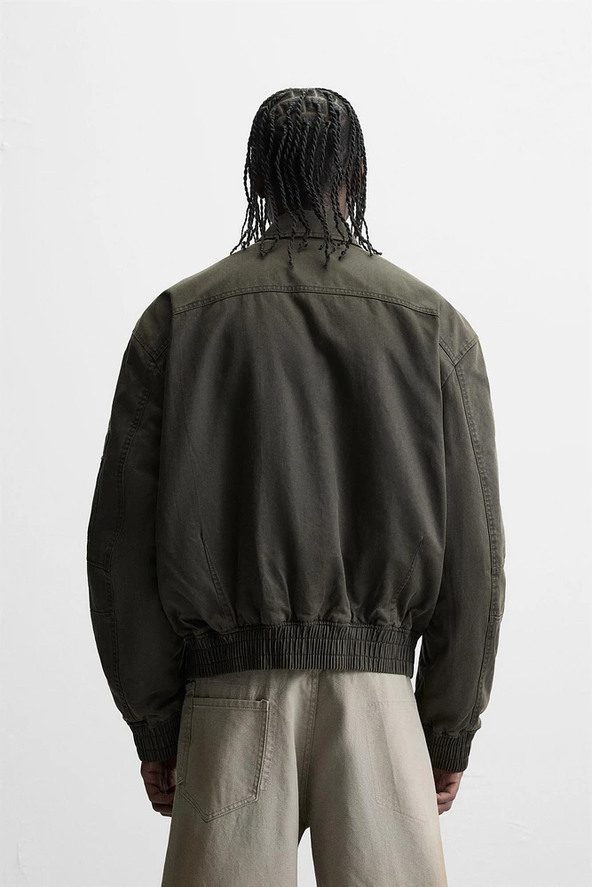 WAXED EFFECT WASHED JACKET