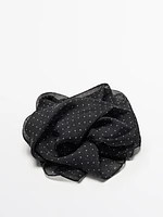 Foulard imprimé à pois 100 % soie