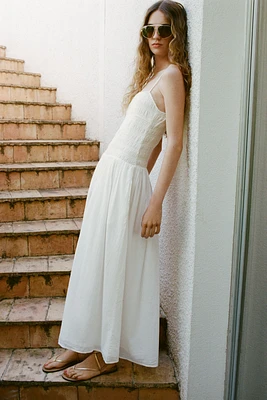 ROBE MIDI FLEURS BRODÉES