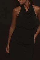 LONG OPEN BACK HALTER DRESS