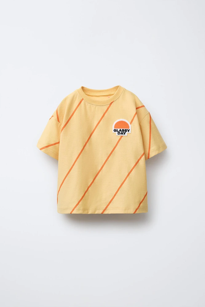 STRIPED PATCH T-SHIRT