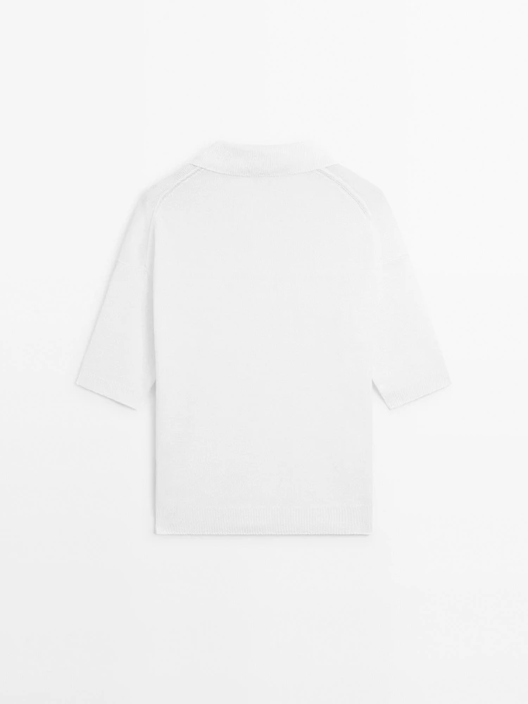 Pull en maille oversize à col polo