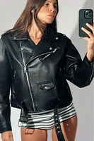 FAUX LEATHER BIKER JACKET