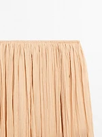 Pleated 100% silk midi skirt - Studio