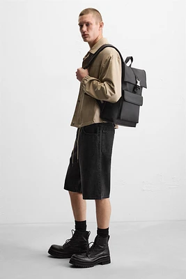 RUBBERIZED FLAP BACKPACK