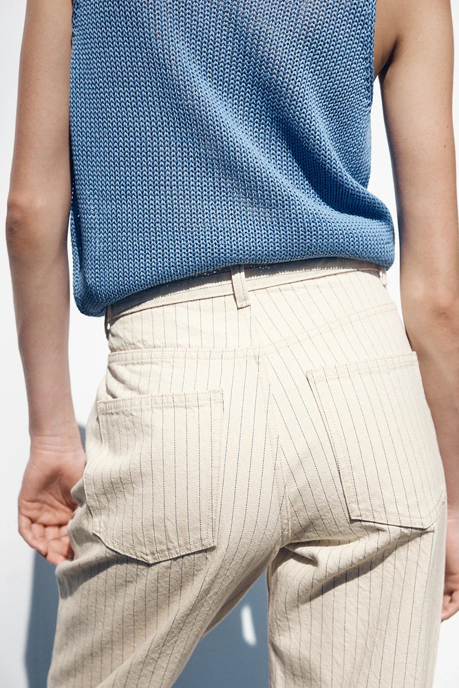 Z1975 STRIPED HIGH-WAIST STRAIGHT FULL-LENGTH JEANS