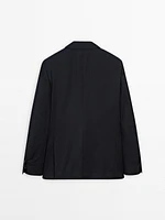 Veste de costume unie 100 % laine