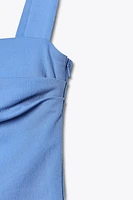 RUCHED MIDI DRESS