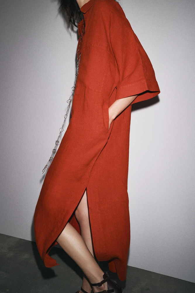 ZW COLLECTION 100% LINEN TUNIC DRESS