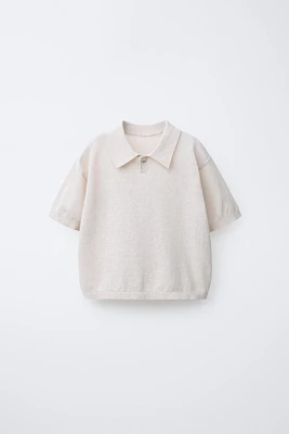 LINEN COTTON KNIT POLO SHIRT