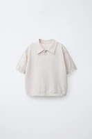 LINEN COTTON KNIT POLO SHIRT