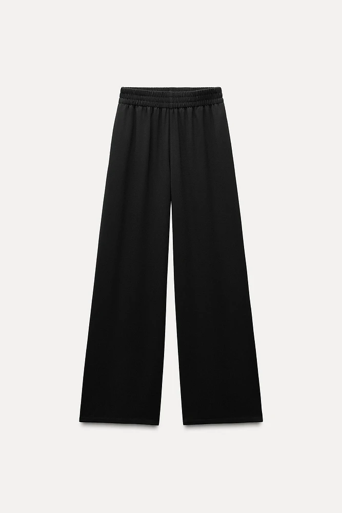 CREPE WIDE LEG PANTS