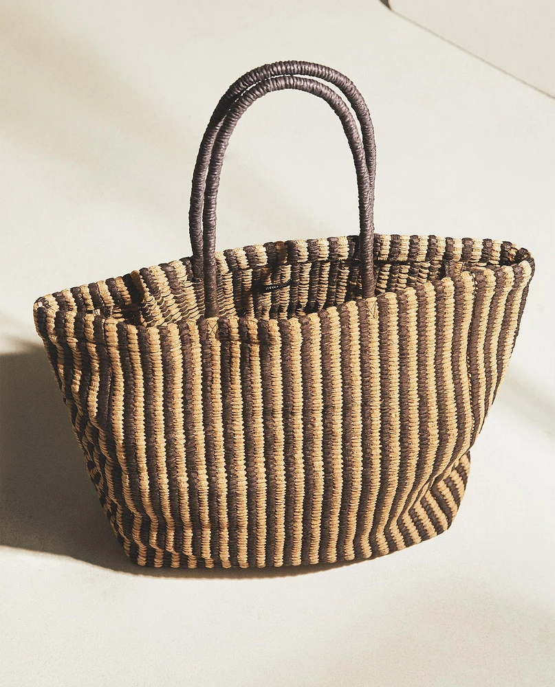 STRIPED SHOPPER BAG