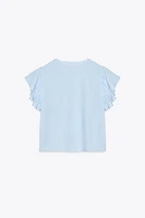 CHEMISE MANCHES COURTES VOLANT