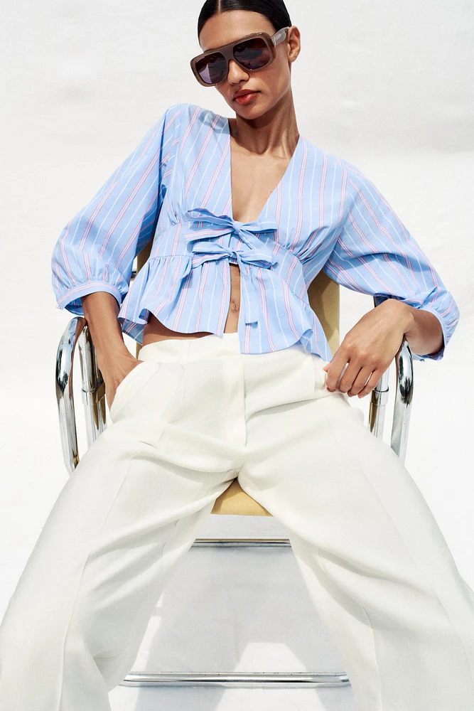 STRIPED TIE SHIRT