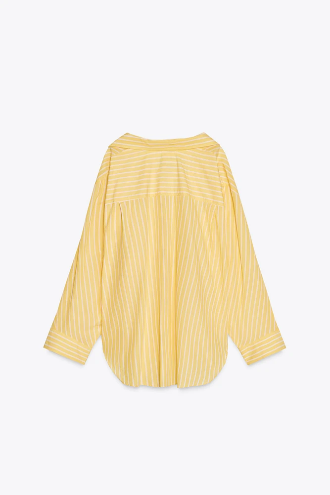 OVERSIZED STRIPED POPLIN SHIRT