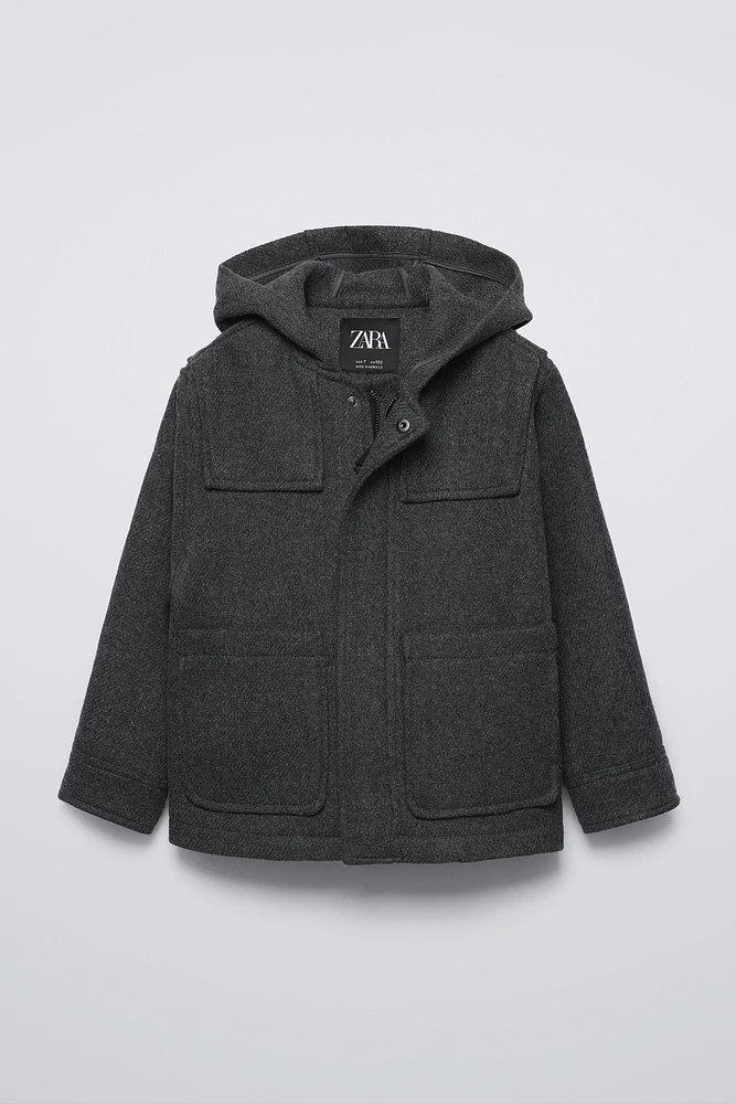 HOODED SHORT DUFFLE COAT