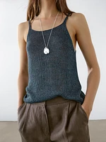Top en maille à encolure américaine