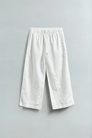 PANTALON WIDE LEG AVEC LIN