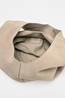 SPLIT LEATHER SHOULDER BAG
