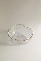 GLASS SALAD BOWL WITH RIM