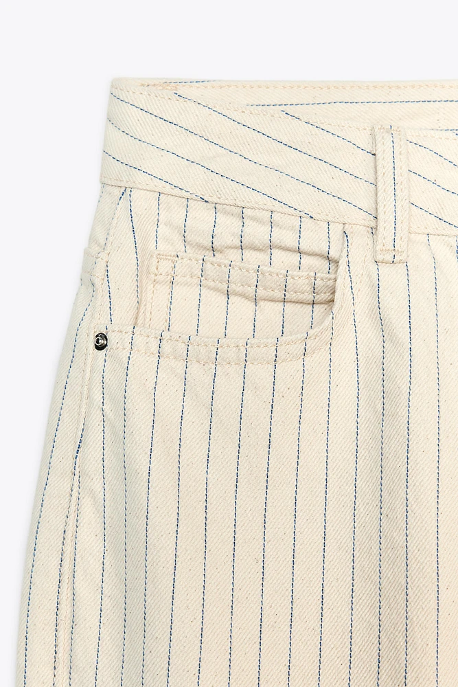 Z1975 STRIPED HIGH-WAIST STRAIGHT FULL-LENGTH JEANS
