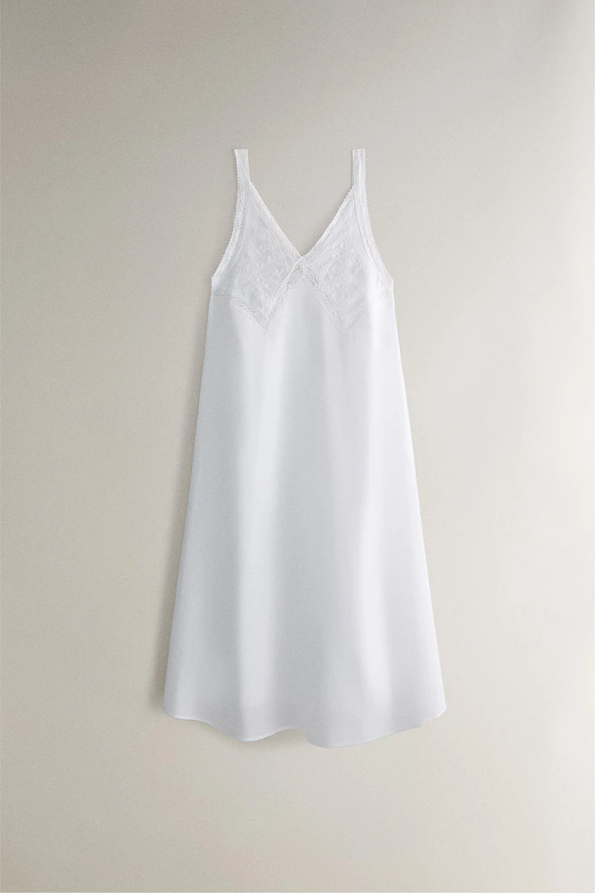 CHEMISE DE NUIT COTON BRODERIES