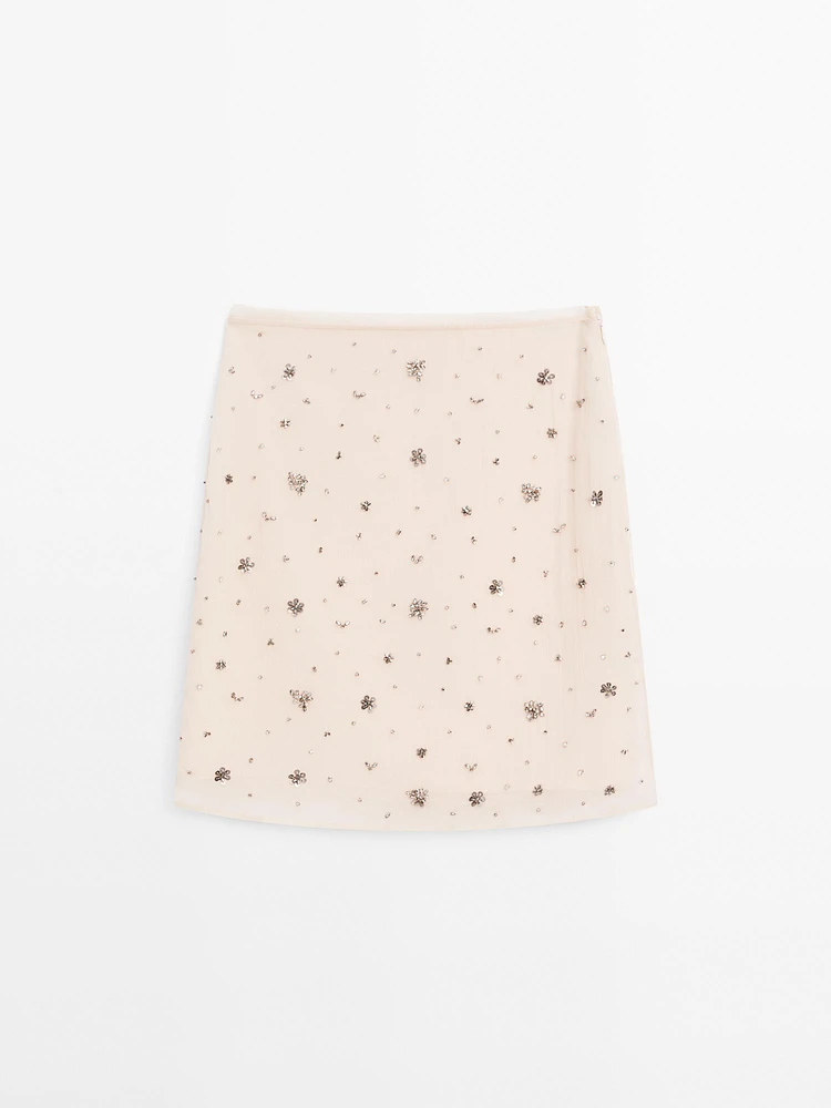 Rhinestone mini skirt