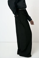 ELASTIC WAIST WIDE LEG PANTS