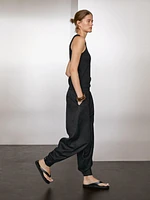 Cotton blend halter-neck top