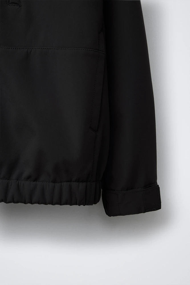 WATER REPELLENT TECHNICAL JACKET WITH HOOD