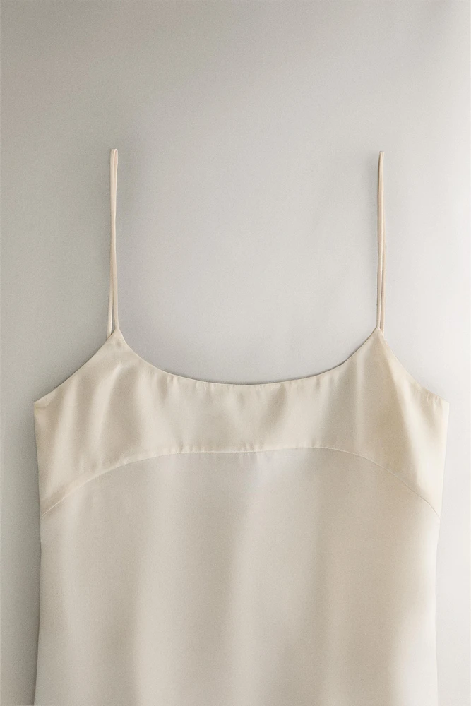 BEIGE SILK TOP
