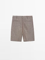 100% linen Bermuda shorts