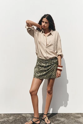KNOTTED SEQUIN SKORT