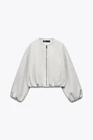 ELASTICATED TRIM SOFT BOMBER JACKET