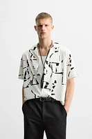 ABSTRACT PRINT STRETCH SHIRT