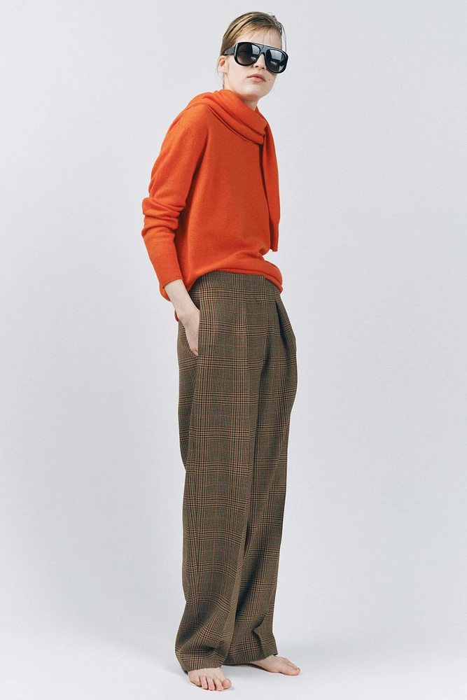 PLAID PANTS WITH DARTS ZW COLLECTION