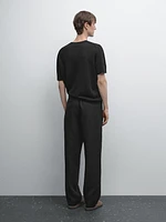 100% linen jogger trousers