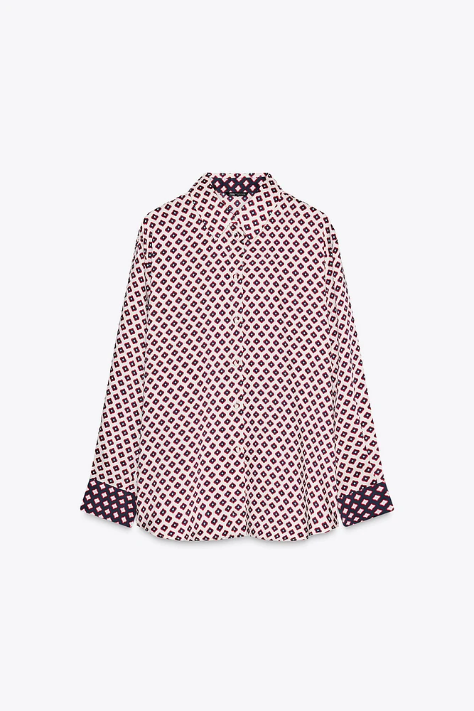 CHEMISE SATINÉE IMPRIMÉE