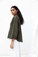 WIDE SLEEVE LINEN SHIRT