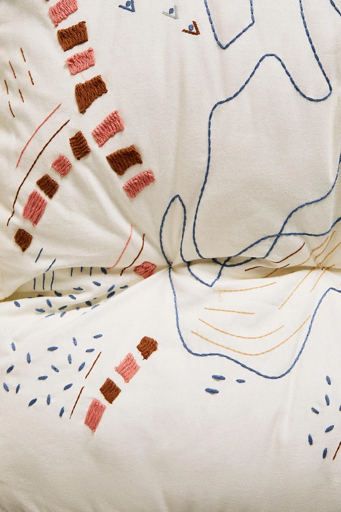 SURMATELAS COTON MOTIFS BRODÉS